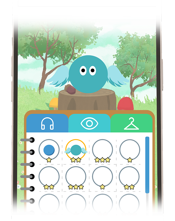 Captures d'écran des cosmétiques des bouilles à débloquer dans l'application mobile MATVISIO Omnes.